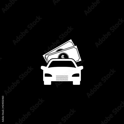 Buy a car icon isolated on dark background