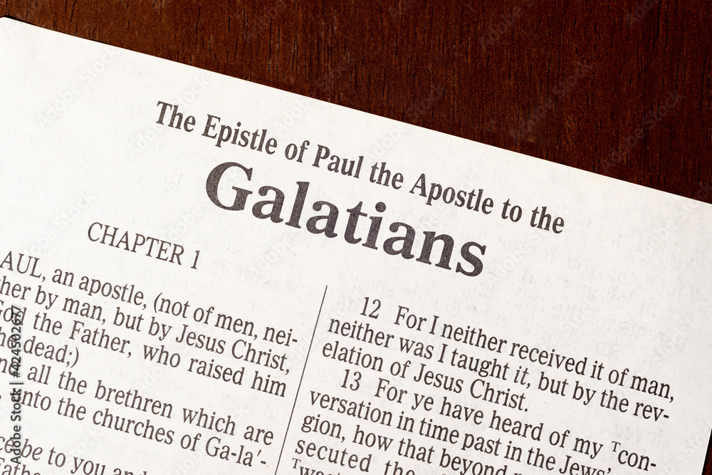 Fototapeta premium The Book of Galatians Title Page Close-Up
