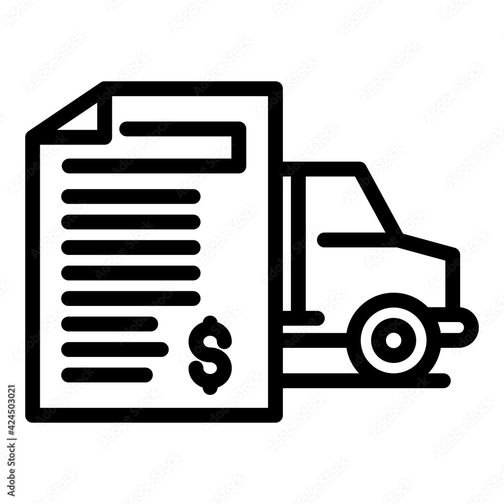 New car contract icon. Outline New car contract vector icon for web design isolated on white background New car contract icon. Outline New car contract vector icon for web design isolated on white background