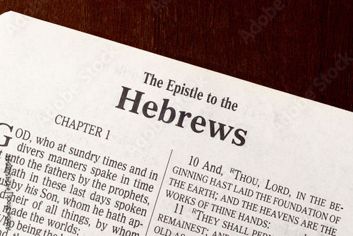 Photos The Book of Hebrews Title Page Close-Up