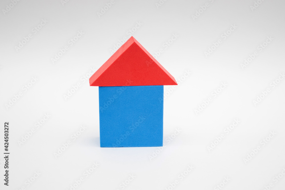 Toy house made of children's play cubes