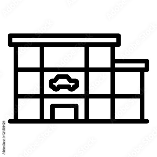 Car showroom icon. Outline Car showroom vector icon for web design isolated on white background
