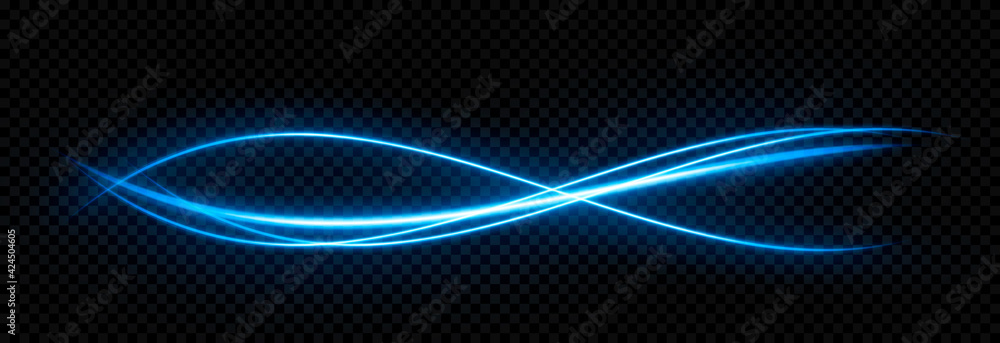 Vector glowing light lines. Neon light, electric light, light effect ...