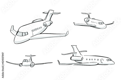 Vector sketches of four planes in different positions