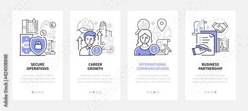 Business - modern line design style web banners