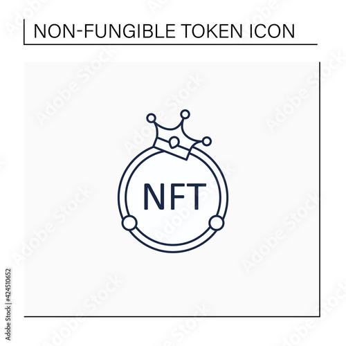 NFT line icon. Non fungible token. Unique digital assets. Assets exist in their own cryptosystems. Cryptocurrency concept. Isolated vector illustration.Editable stroke
