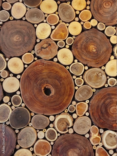Pattern background after wood cutting