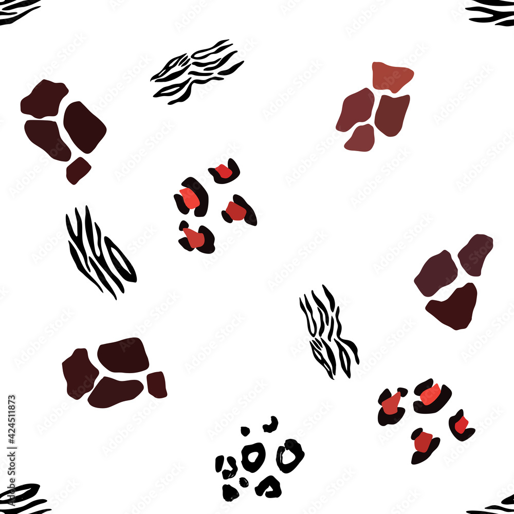 Obraz premium Animal mix print vector seamless pattern. Abstract background