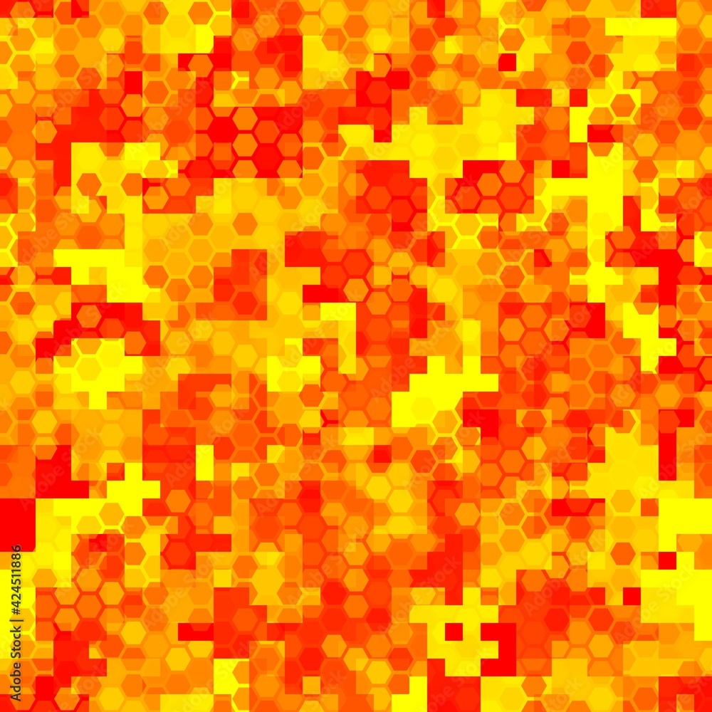 Lava Halftone Modern Design Backdrop. Hot Red Bright Pixel Camouflage Lava Halftone Modern Design Backdrop. Hot Red Bright Pixel Camouflage
