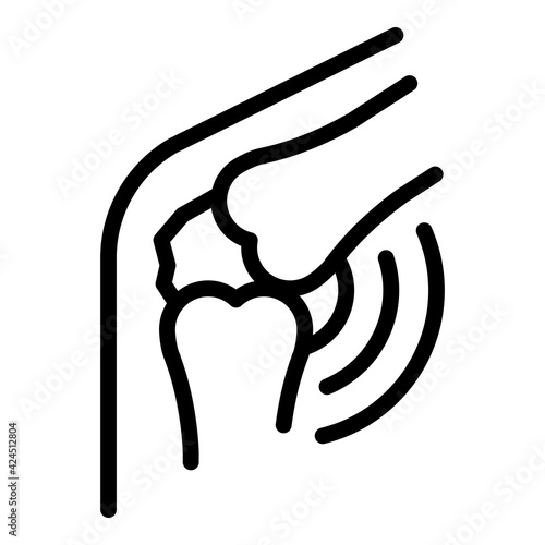 Knee pain icon. Outline Knee pain vector icon for web design isolated on white background