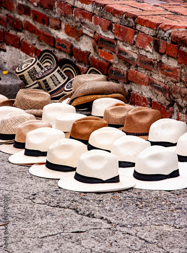 Hats sold on the street in Cartagena de Indias - Colombia