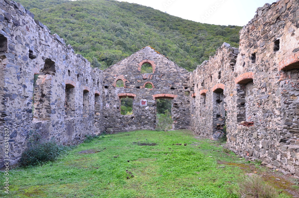 ruins old mine in sardinia
