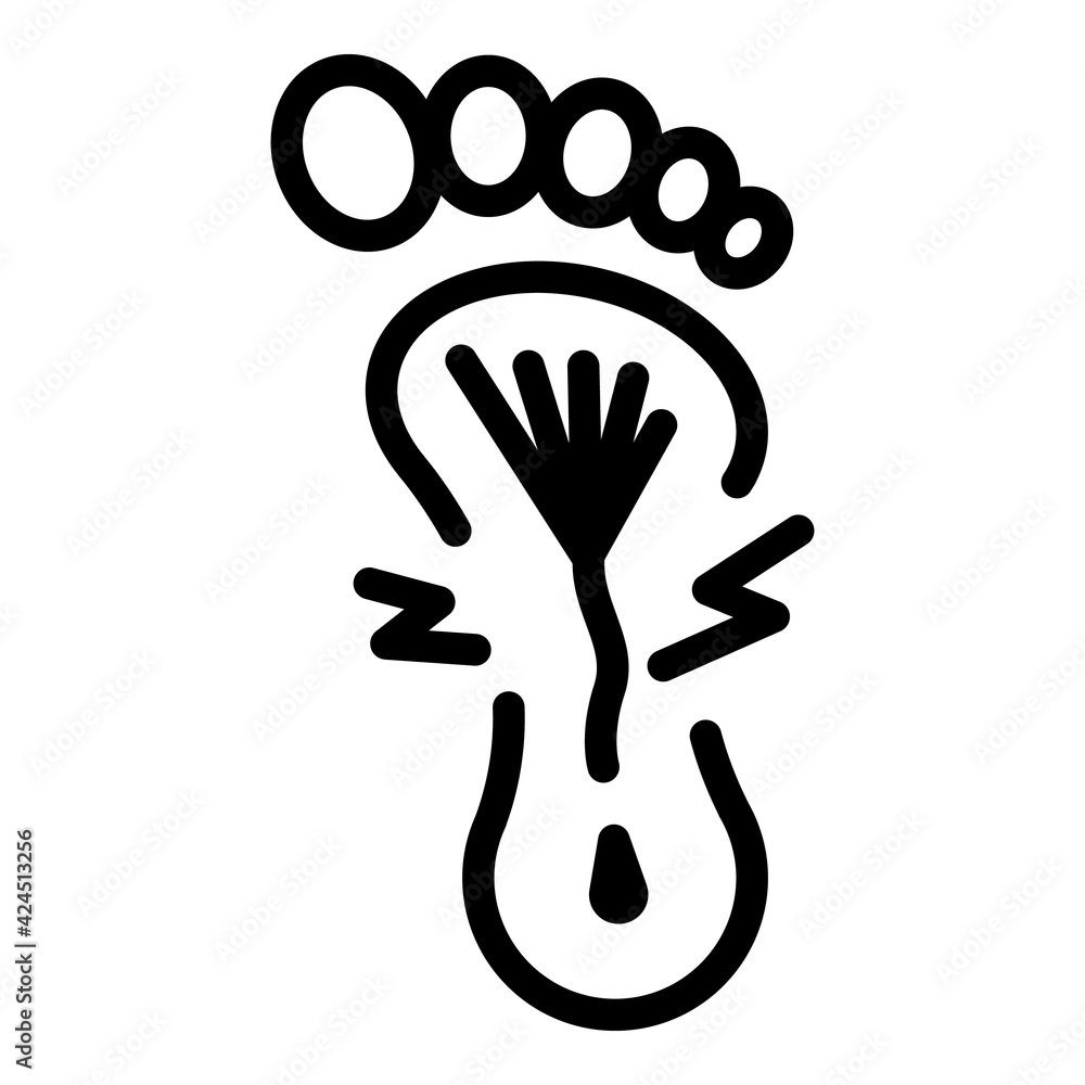 Foot accident injury icon. Outline Foot accident injury vector icon for web design isolated on white background Foot accident injury icon. Outline Foot accident injury vector icon for web design isolated on white background
