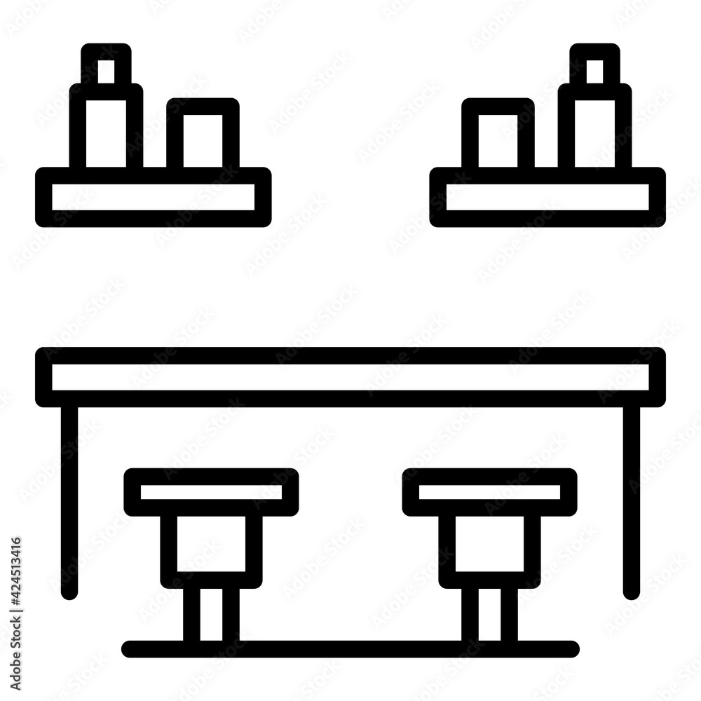Town bar counter icon. Outline Town bar counter vector icon for web design isolated on white background Town bar counter icon. Outline Town bar counter vector icon for web design isolated on white background