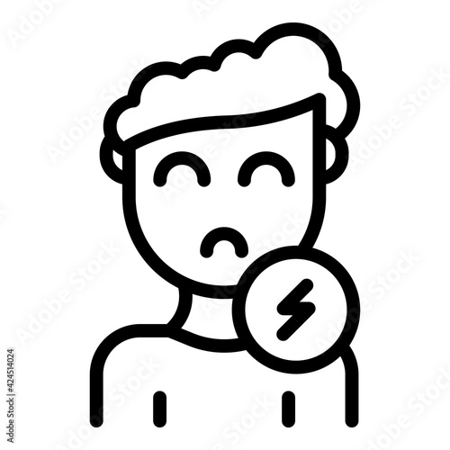 Throat pain icon. Outline throat pain vector icon for web design isolated on white background