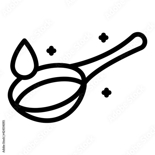 Cough drops spoon icon. Outline cough drops spoon vector icon for web design isolated on white background