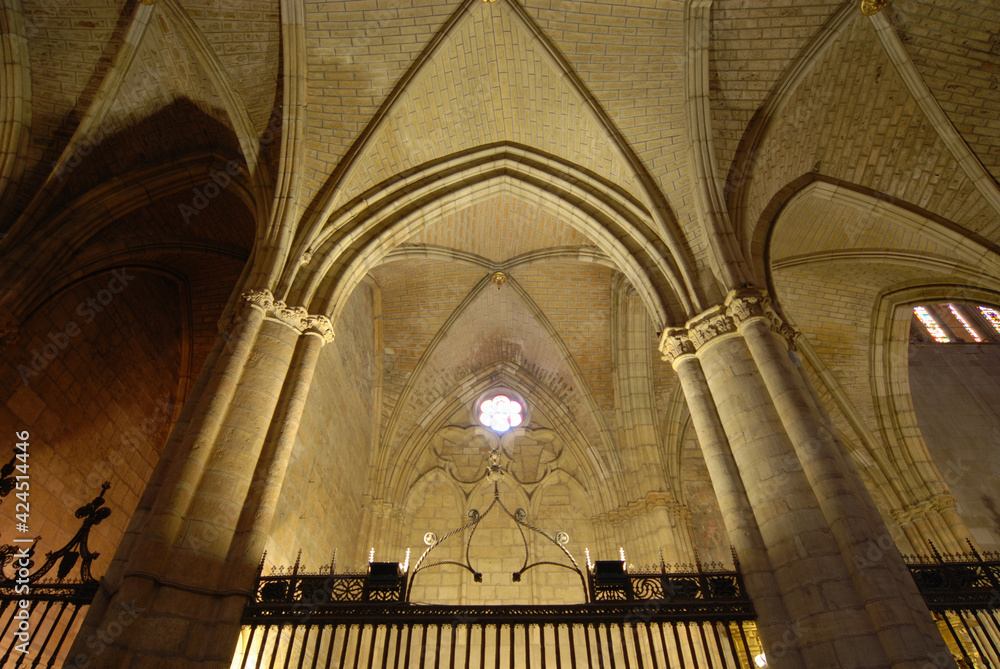 Inside Gothic Cathedral of Leon, Castilla Leon, Spain