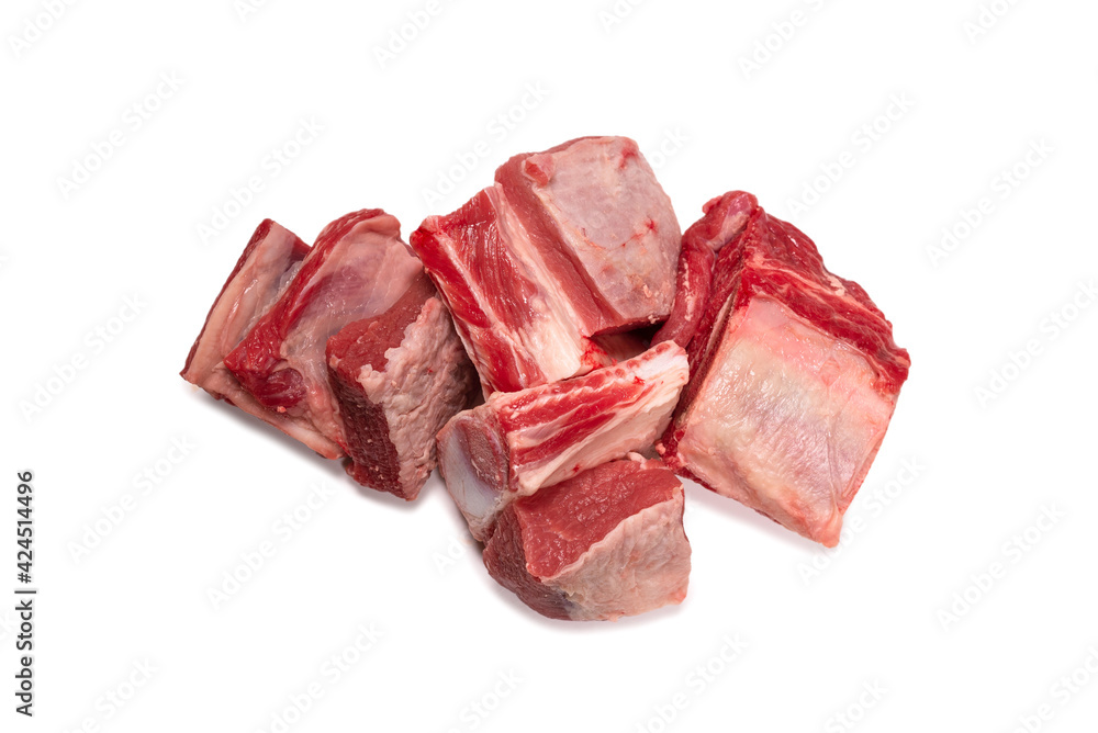 Raw beef ribs isolated on white background. Raw beef ribs isolated on white background.