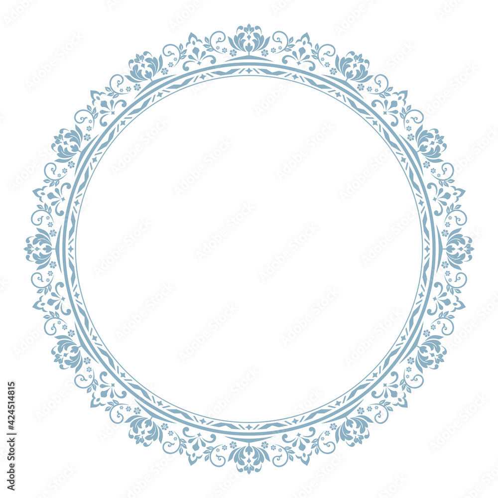 Decorative frame Elegant vector element for design in Eastern style, place for text. Floral blue border. Lace illustration for invitations and greeting cards Decorative frame Elegant vector element for design in Eastern style, place for text. Floral blue border. Lace illustration for invitations and greeting cards