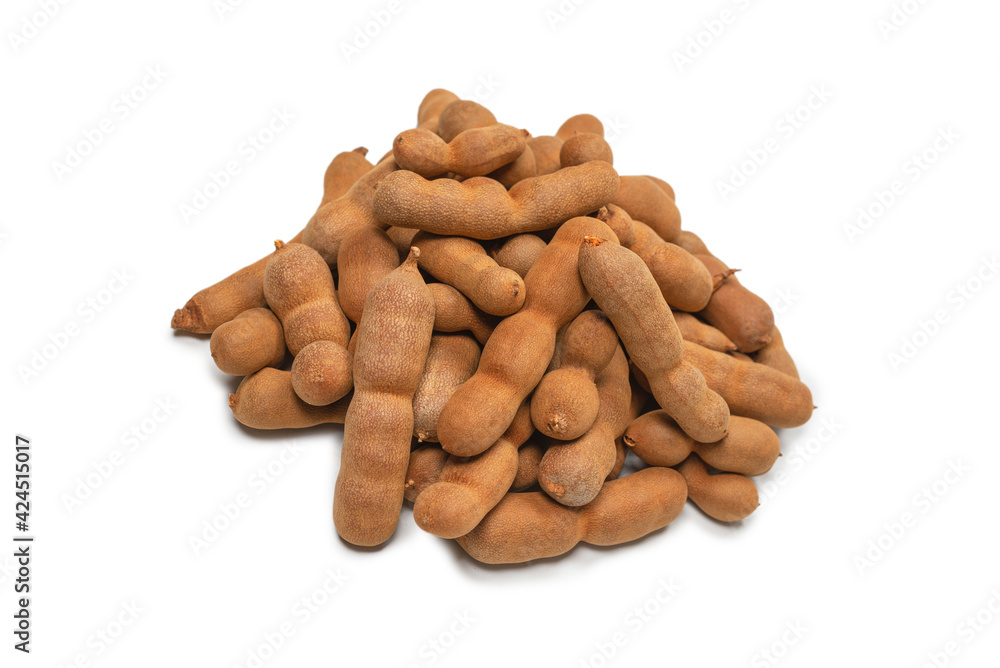 Sweet tamarind isolated on white background. Sweet tamarind isolated on white background.
