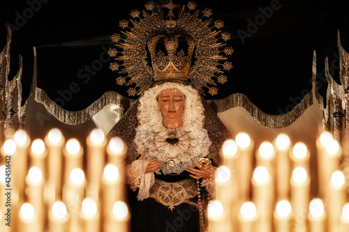 Blessed Virgin of Sorrows. Christian holy week in Spain