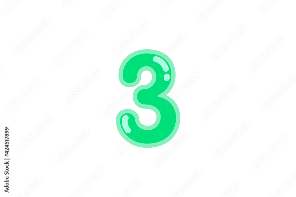 3 three number green vector jelly glossy bright typography for web holiday event 3 three number green vector jelly glossy bright typography for web holiday event