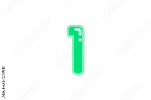 1 one number green vector jelly glossy bright typography for web holiday event 