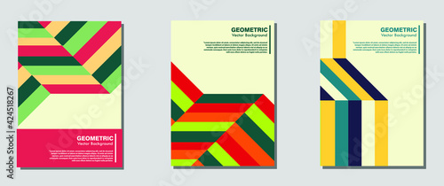 New Swiss retro poster with geometric shapes premium vektor 