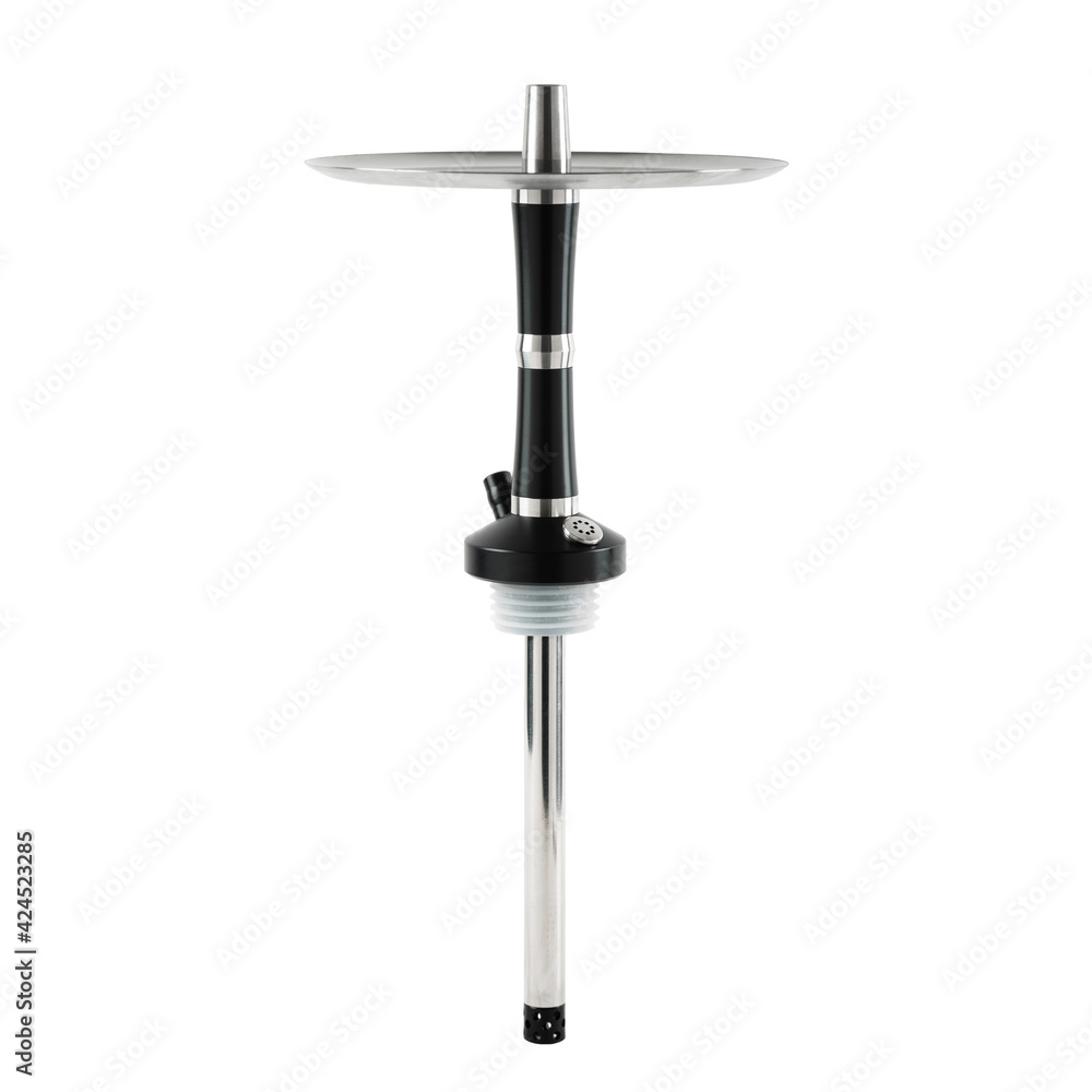 Hookah pipe with a saucer on a white background. Hookah pipe with a saucer on a white background.