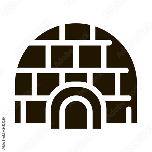 igloo icehouse glyph icon vector. igloo icehouse sign. isolated symbol illustration
