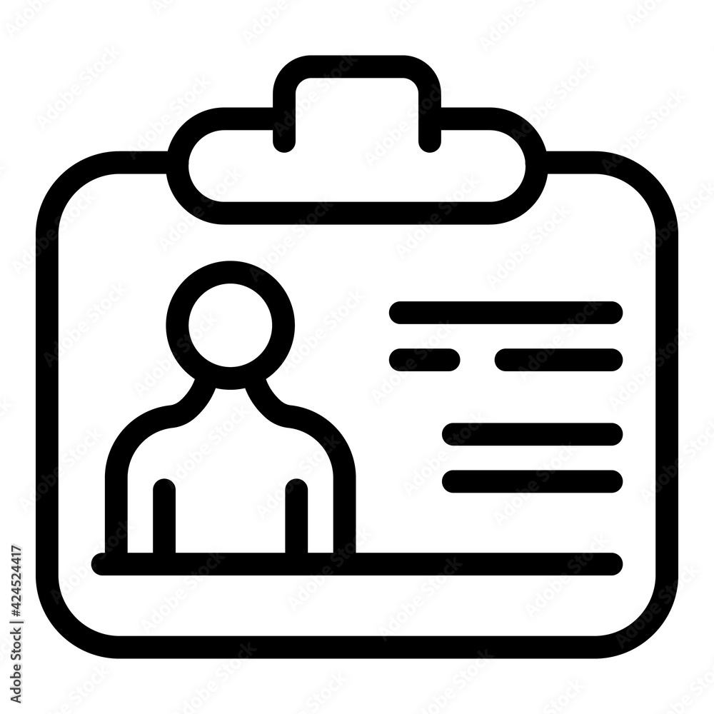 Id manager card icon. Outline Id manager card vector icon for web design isolated on white background Id manager card icon. Outline Id manager card vector icon for web design isolated on white background