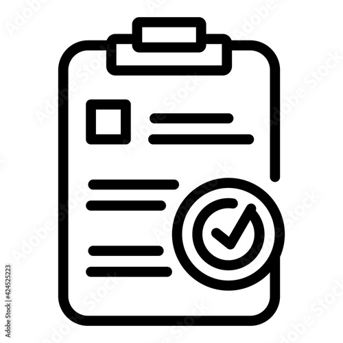 Work clipboard icon. Outline Work clipboard vector icon for web design isolated on white background