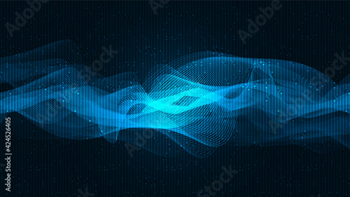 Digital Sound Wave Background,technology and earthquake wave diagram concept,design for music studio and science,Vector Illustration.