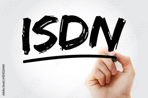 ISDN - Integrated Services Digital Network acronym with marker, technology concept background photo