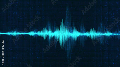 Classic Sound Wave Background,technology and earthquake wave diagram concept,design for music studio and science,Vector Illustration.