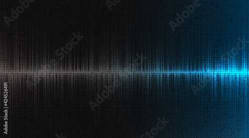 Dark Blue Sound Wave Background,technology and earthquake wave diagram concept,design for music studio and science,Vector Illustration.