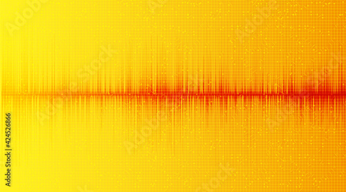 Minimall Sound Wave Low and Hight richter scale on Yellow Background,technology and earthquake wave diagram concept,Vector Illustration.