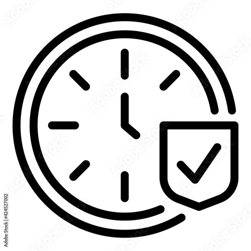Punctuality icon. Outline punctuality vector icon for web design isolated on white background