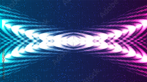 Abstract Violet and Blue Digital Sound Wave and earthquake wave concept,design for music studio and science,Vector Illustration.