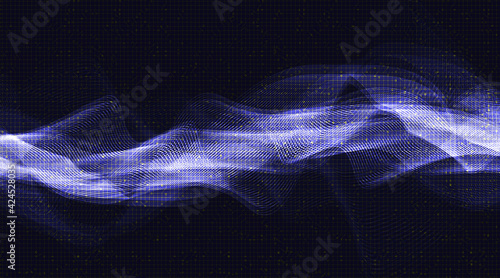 Dark Sound Wave on Purple Background,Technology Wave concept,design for music studio and science,Vector Illustration.