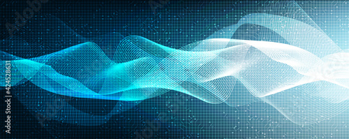Light Digital Sound Wave and earthquake wave concept,design for music studio and science,Vector Illustration.