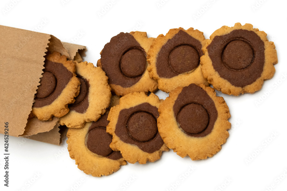 Sabrosas galletas crujientes de chocolate y vainilla artesanales
