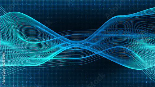 Dark Blue Digital Sound Wave and earthquake wave concept,design for music studio and science,Vector Illustration.