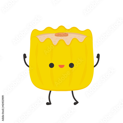 Shumai character design. Shumai vector. Shumai in Chinese food.