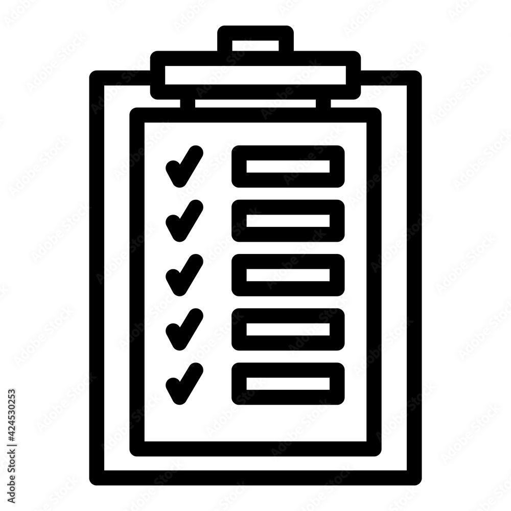 Technical check list icon. Outline technical check list vector icon for web design isolated on white background Technical check list icon. Outline technical check list vector icon for web design isolated on white background