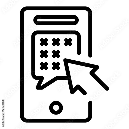 Phone information icon. Outline phone information vector icon for web design isolated on white background