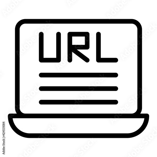 Url information icon. Outline url information vector icon for web design isolated on white background