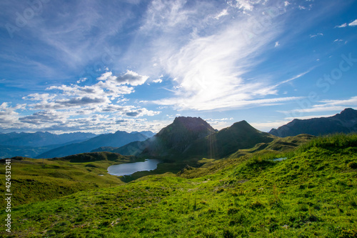 mountains and clouds - Tilisuna lake (Gargellen, Vorarlberg, Austria)
