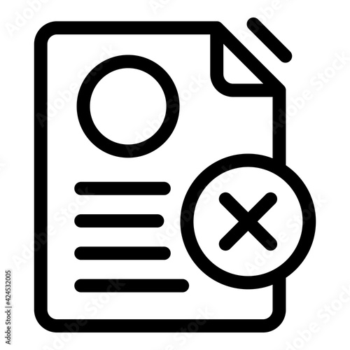 Delete sheet icon. Outline delete sheet vector icon for web design isolated on white background