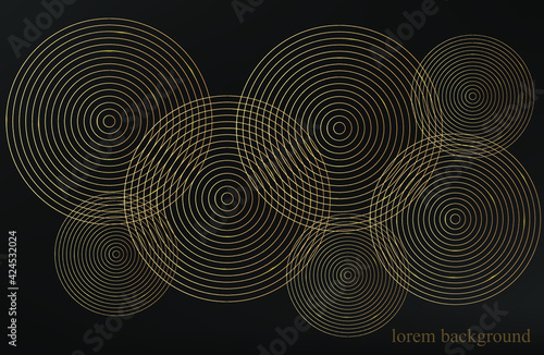 dark background with golden circles. modern background. vector illustration. eps 10